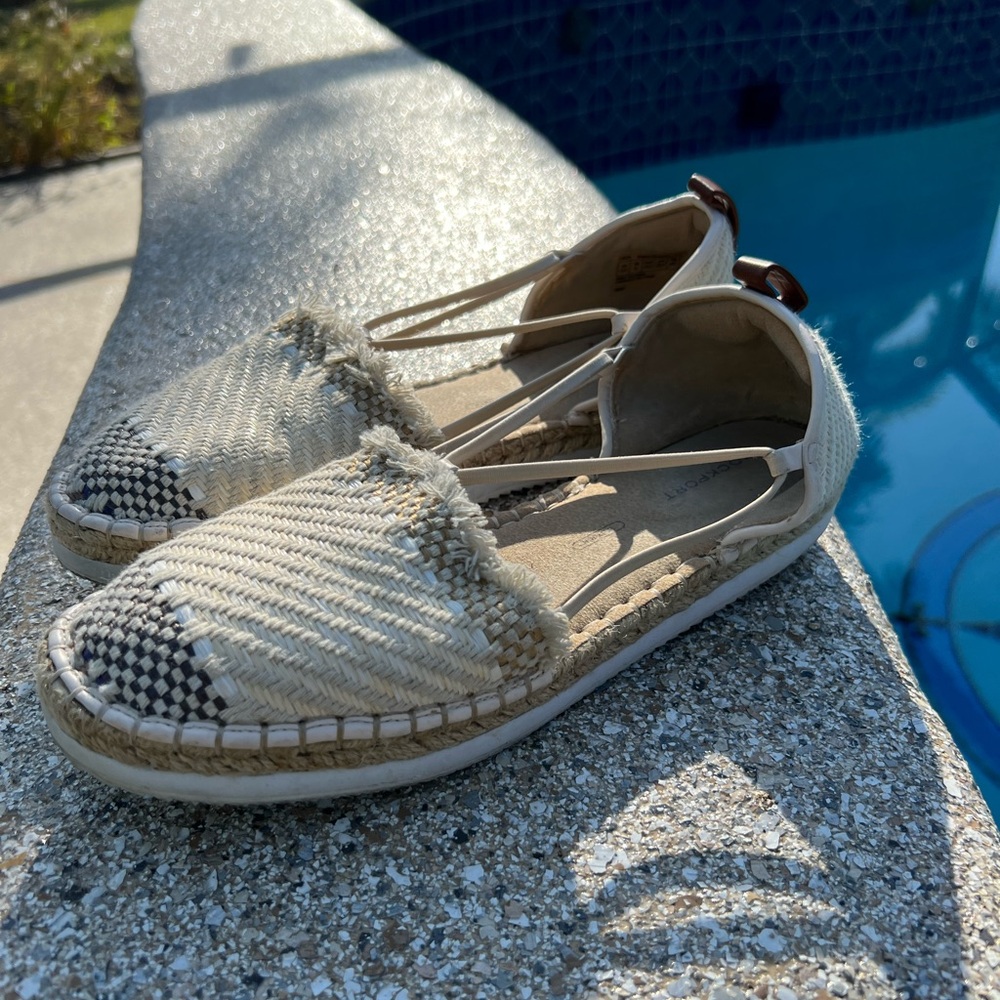 Rockport Cream and Black Espadrilles